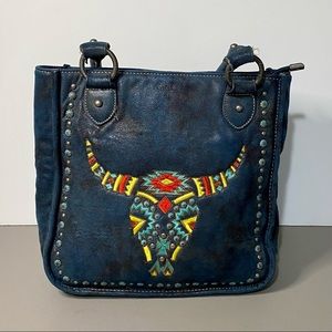 Western style antiqued shoulder bag
